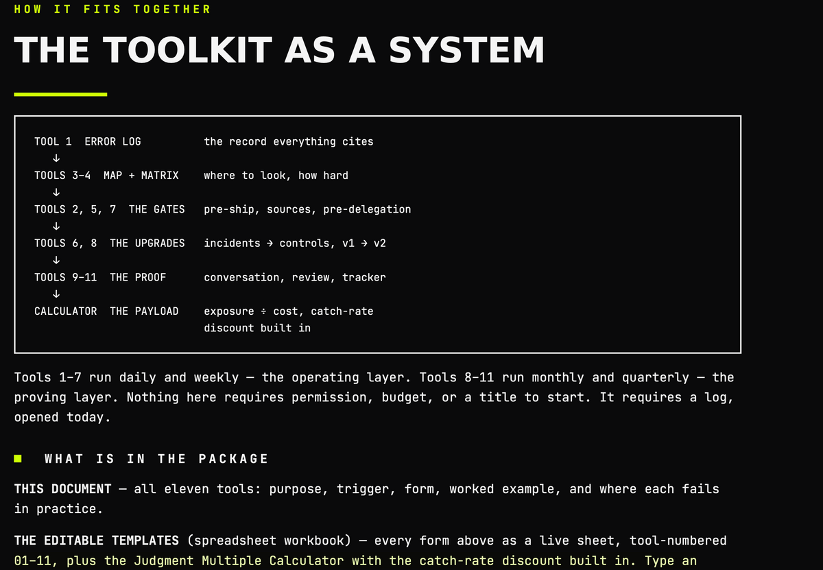 The Operator Toolkit — Editable Tools + Judgment Multiple Calculator